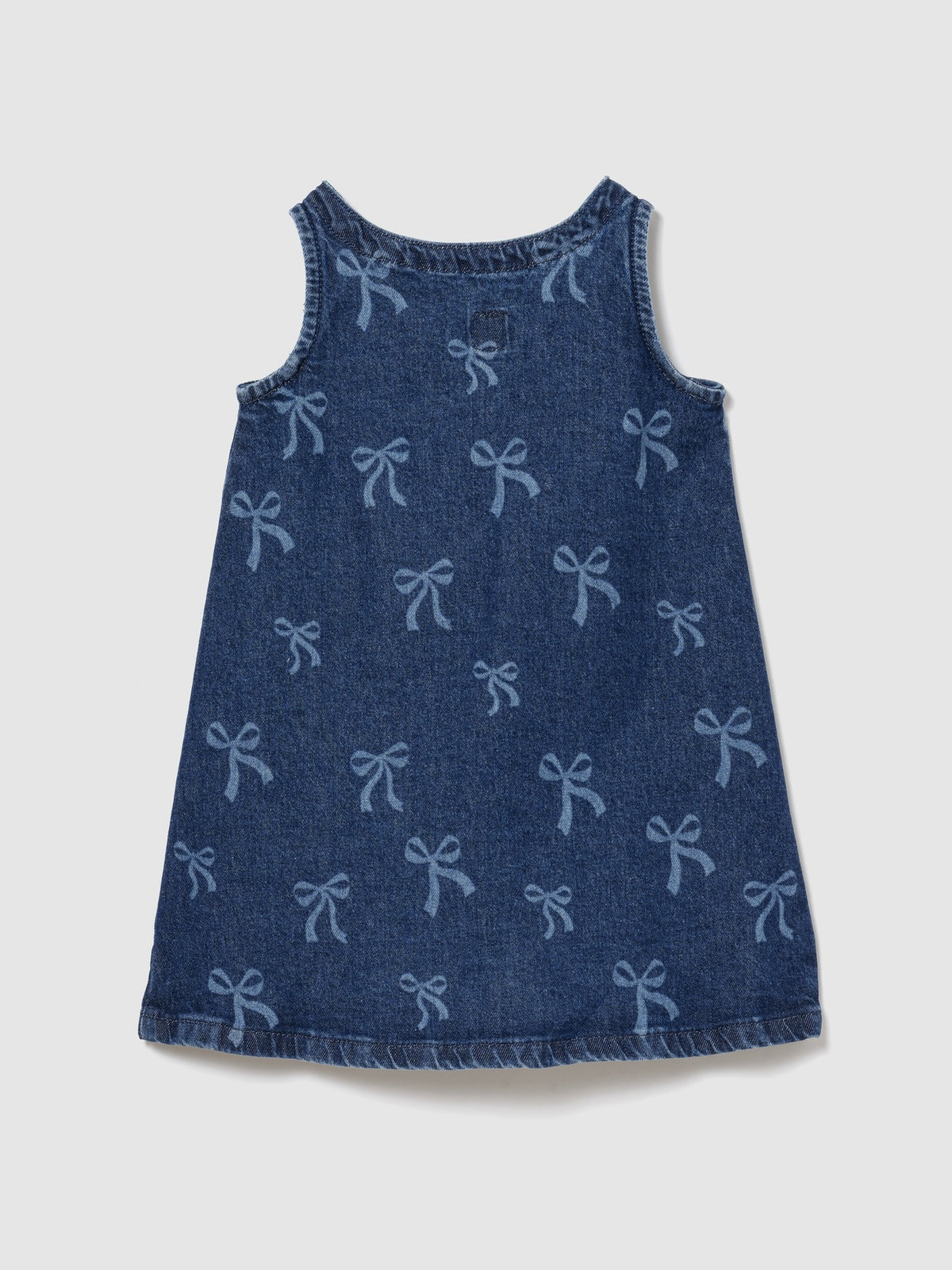 Gap Baby & Toddler Denim Jumper Dress in Medium wash, product-only back view