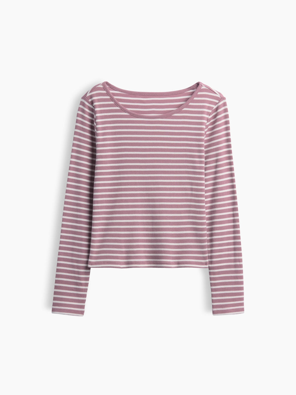 Gap Kids Rib T-Shirt in Pink stripe, product-only front view