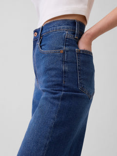 High Rise Stride Wide-Leg Jeans - Dark wash