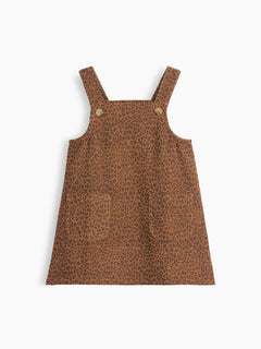 Gap Baby & Toddler Leopard Corduroy Jumper Dress in Leopard, product-only front view
