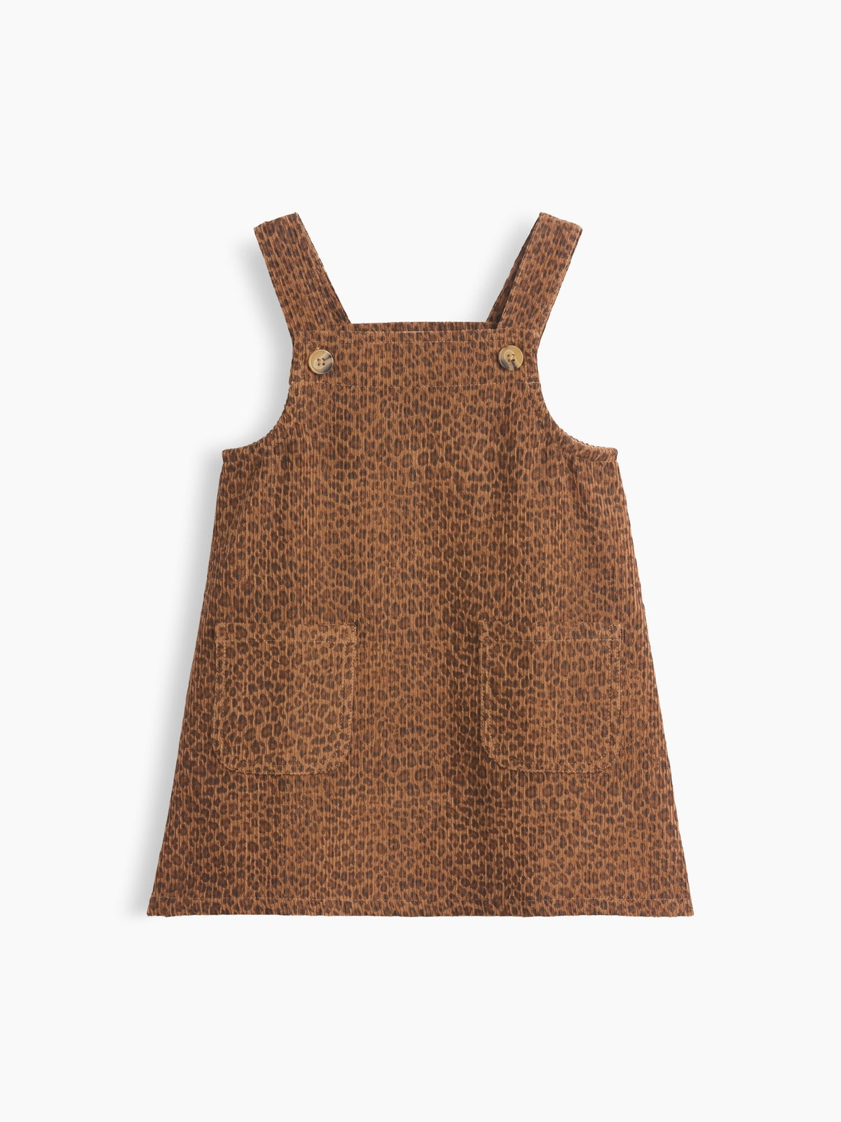 Gap Baby & Toddler Leopard Corduroy Jumper Dress in Leopard, product-only front view
