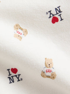 Gap Baby & Toddler VintageSoft I Heart NY Hoodie in Brannan bear, bear and I heart NY pattern detail