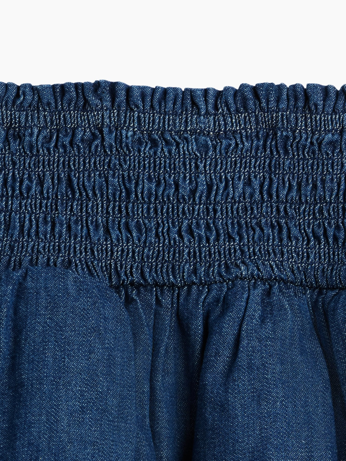 Gap Kids Denim Smocked Mini Skort in Dark wash, smocked waist detail