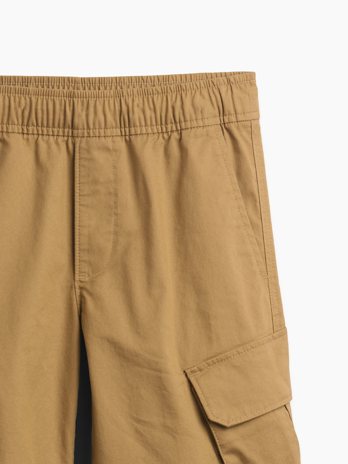 Gap Kids Quick-Dry Easy Cargo Pants in Mission tan, waistband and cargo pocket detail