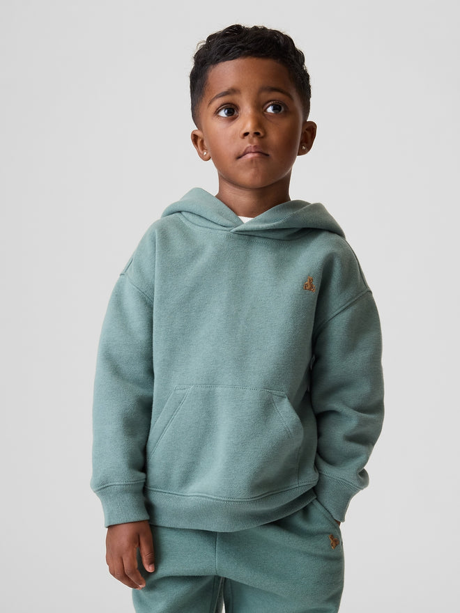 Gap Baby & Toddler VintageSoft Relaxed Hoodie in District green, front view on a child model