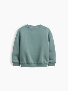 Gap Baby & Toddler VintageSoft Varsity Logo Sweatshirt in district green, product-only back view