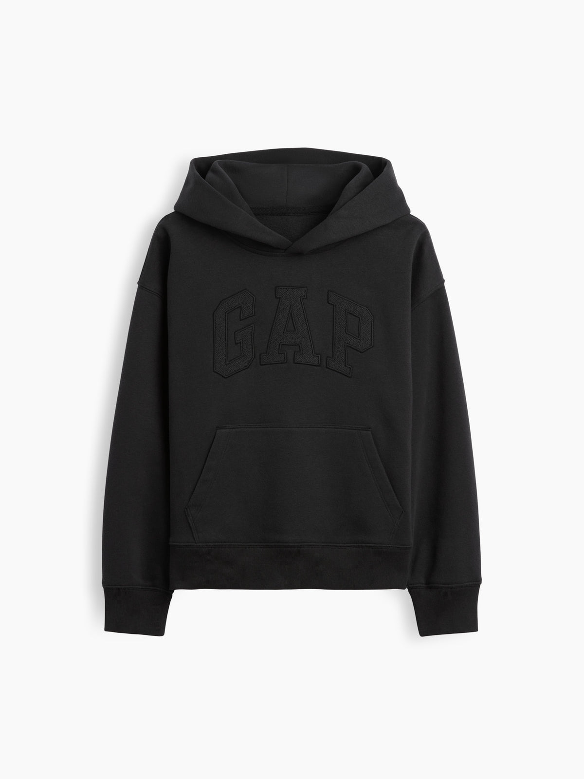 Gap Kids VintageSoft Relaxed Logo Hoodie in Moonless night, product-only front view