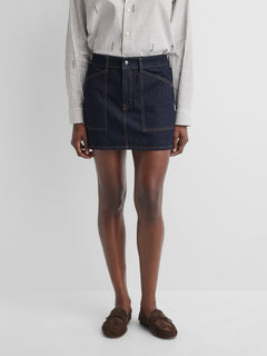 Gap × A.P.C. Denim Mini Skirt in Rinse Siene - alternate view 1