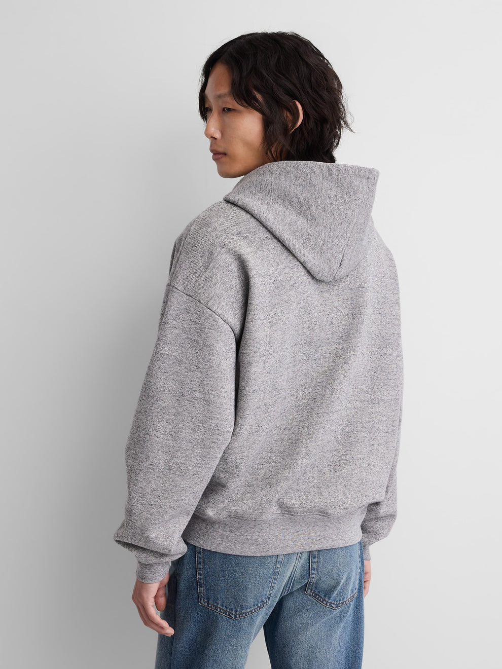 Gap × A.P.C. Extra Heavyweight Logo Hoodie in Heather Grey - alternate view 2