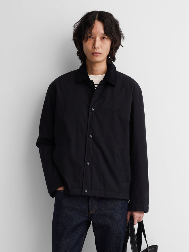 Gap × A.P.C. Coated Canvas Coaches Jacket in Black