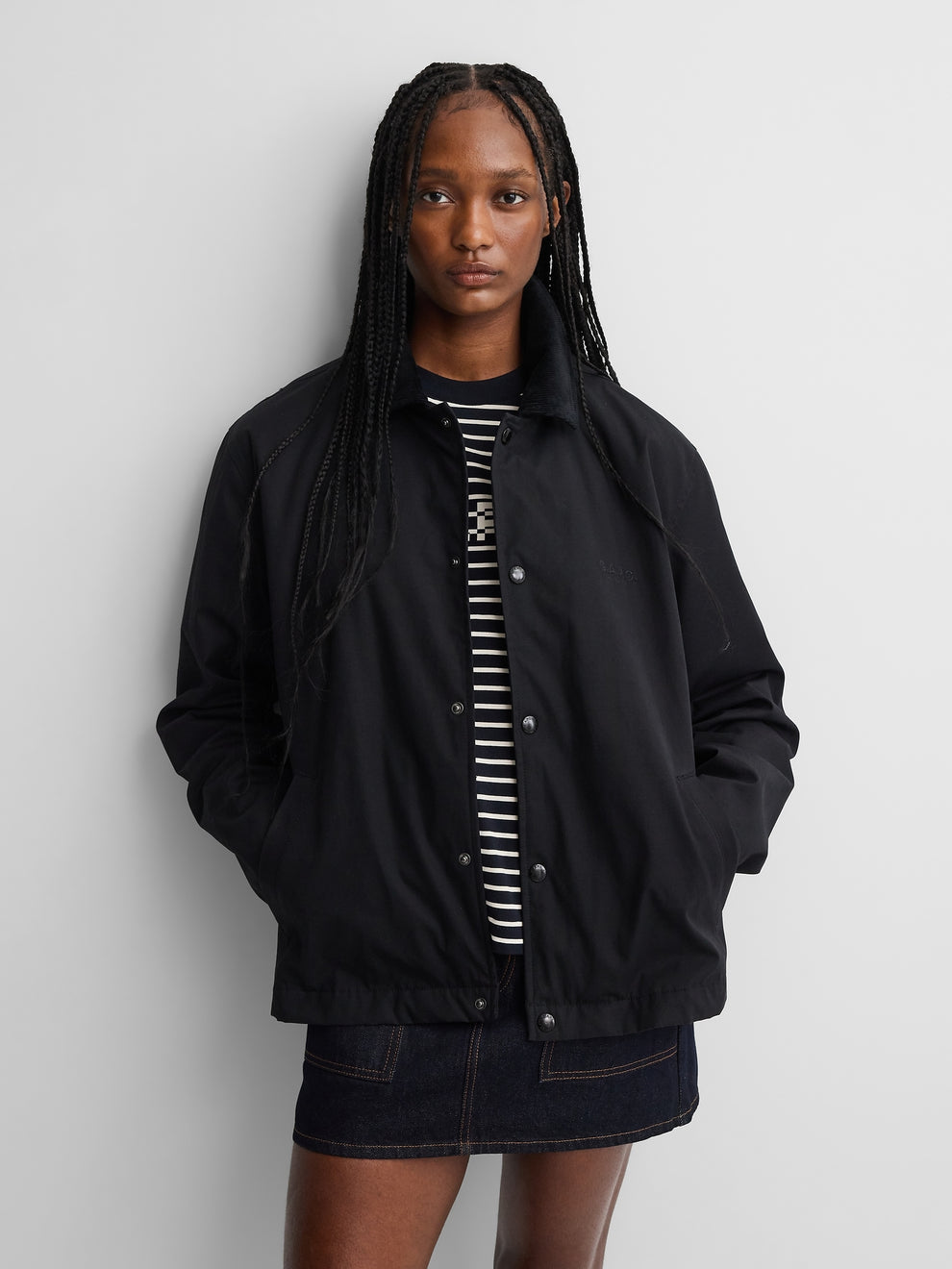 Gap × A.P.C. Coated Canvas Coaches Jacket in Black - alternate view 3