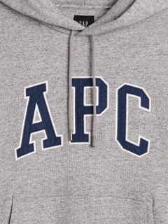 Gap × A.P.C. Extra Heavyweight Logo Hoodie in Heather Grey - alternate view 4