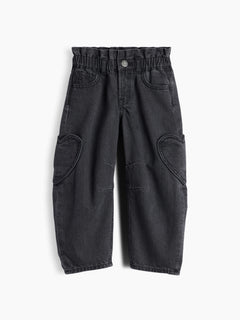 Gap Baby & Toddler Heart Pocket Horseshoe Jeans in Black wash, product-only front view