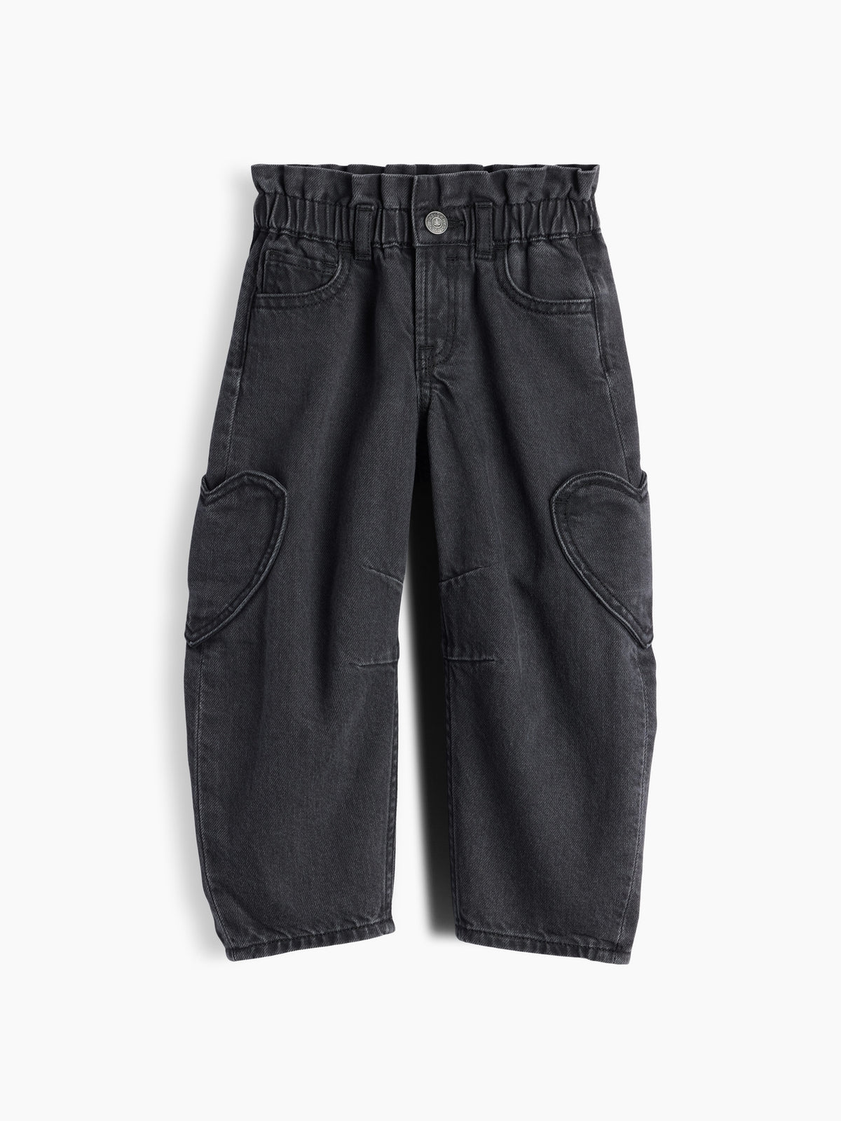 Gap Baby & Toddler Heart Pocket Horseshoe Jeans in Black wash, product-only front view