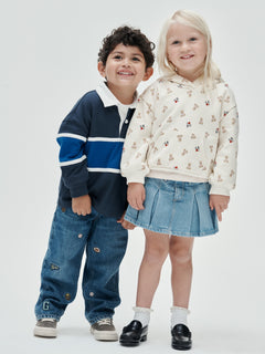 Gap Baby & Toddler VintageSoft I Heart NY Hoodie in Brannan bear, front view on a child model
