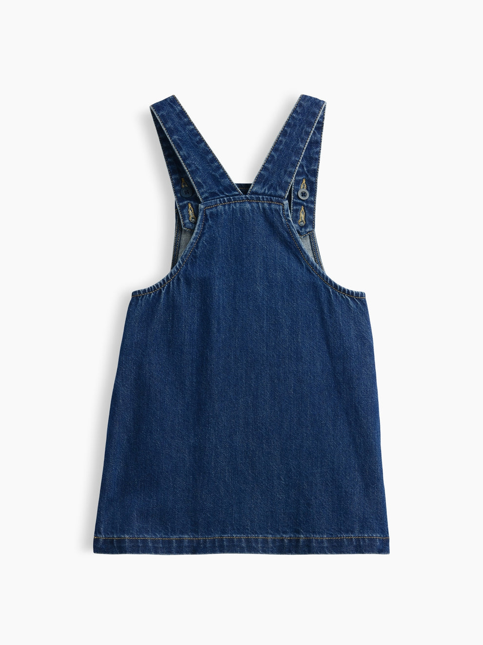 Gap Baby & Toddler Embroidered Denim Skirtall in Medium wash, product-only back view