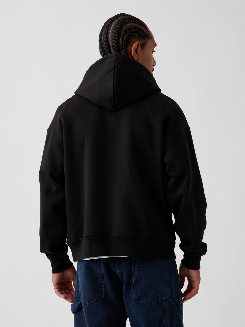 Black VintageSoft oversized scarf hoodie, back view