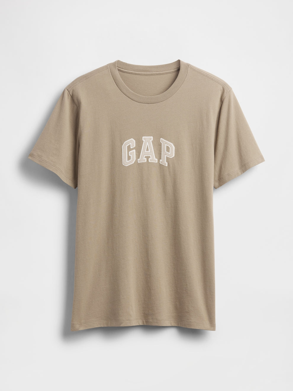 Gap Arch Logo T-shirt in BEACHWOOD, product-only front view