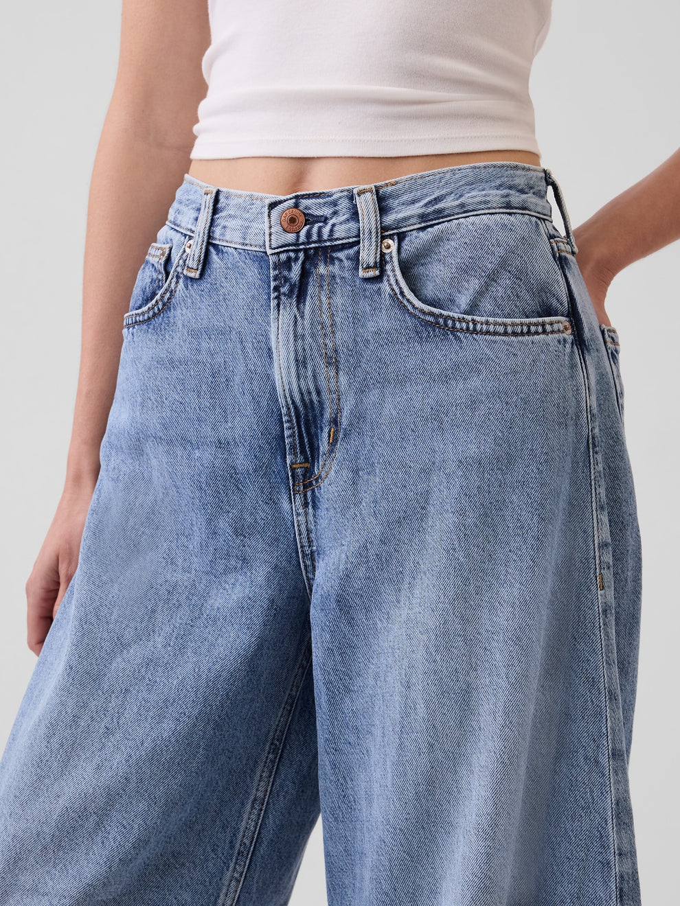 High Rise UltraSoft Horseshoe Jeans - Medium indigo