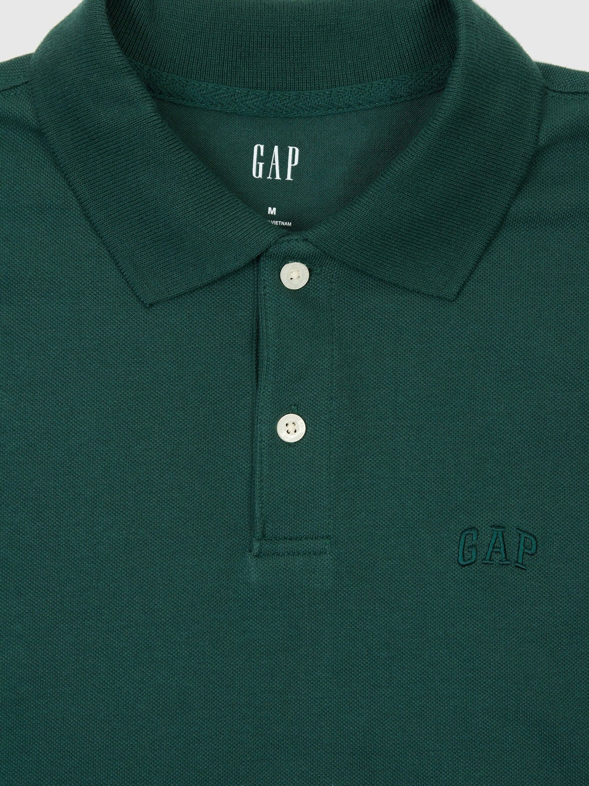 Gap Logo Pique Polo Shirt - Deep Hunter - Detail