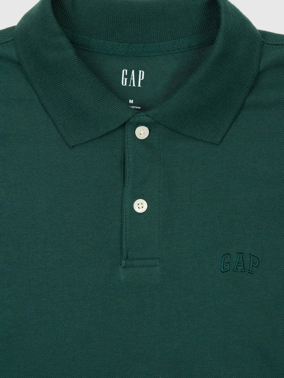 Gap Logo Pique Polo Shirt - Deep Hunter - Detail