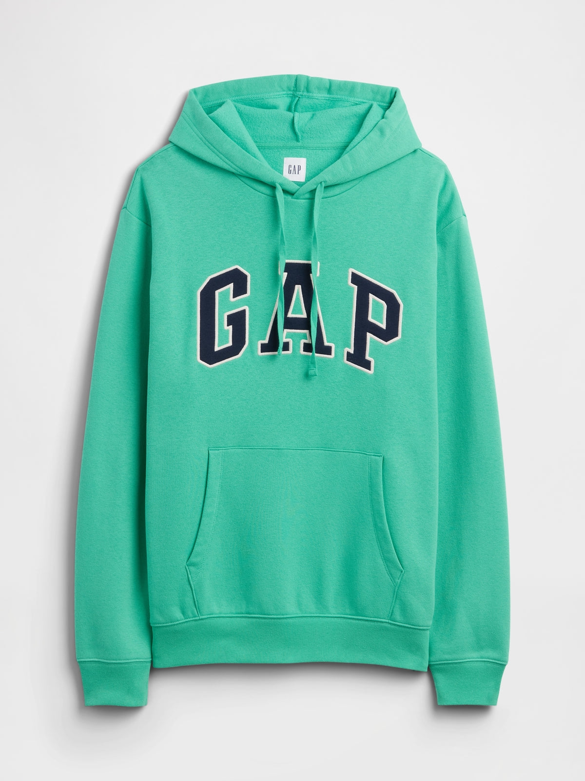 Relaxed Gap Logo Hoodie in Bright meadow green, product-only front view