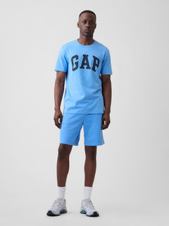 Gap Logo Shorts in Union blue, full-length view on a model
