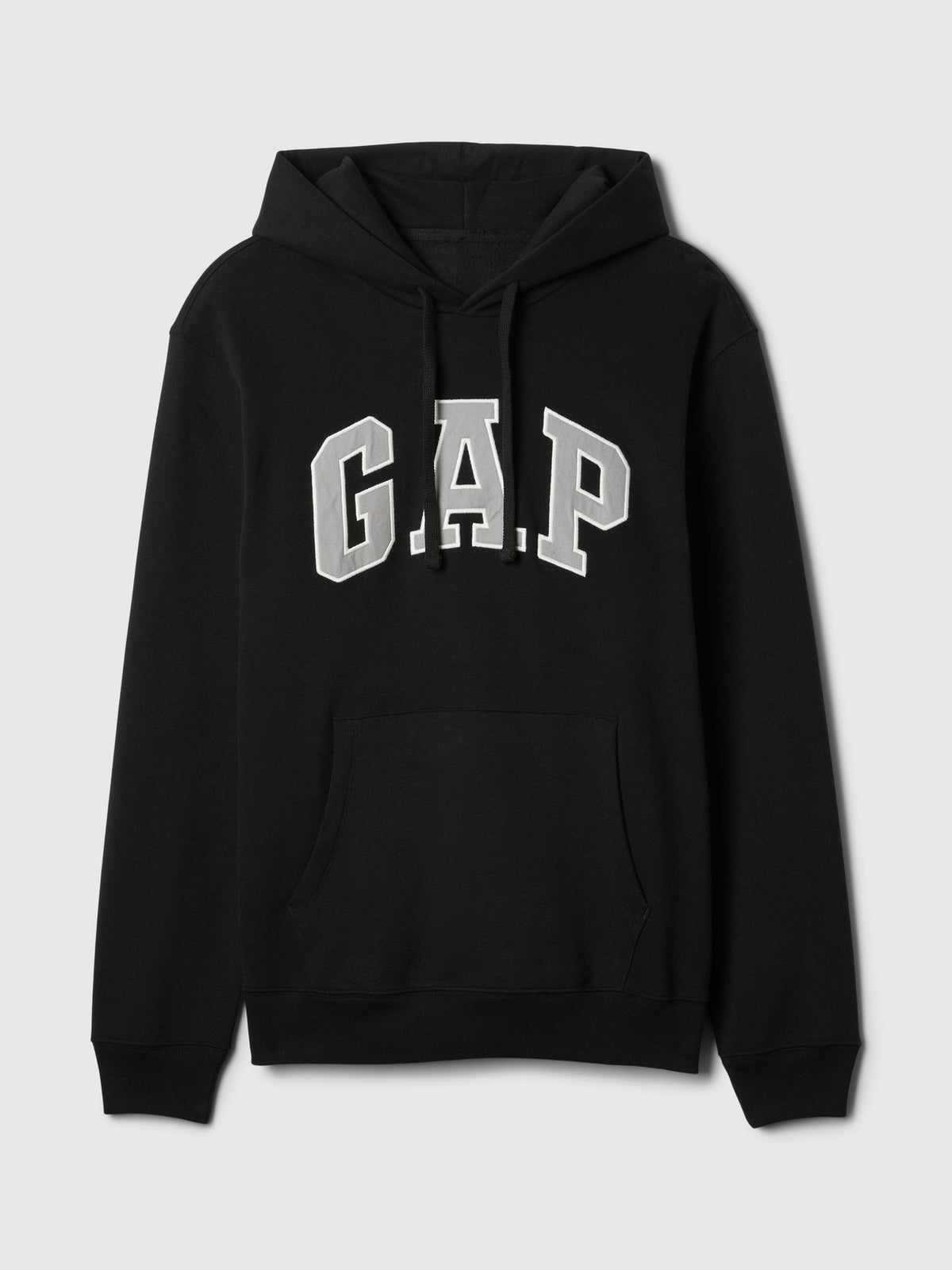 Gap Adult VintageSoft Arch Logo Hoodie in Black, product-only front view