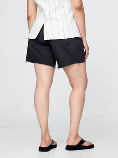 8" Mid Rise '90s Loose Denim Bermuda Shorts - Black