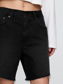 8" Mid Rise '90s Loose Denim Bermuda Shorts - Black