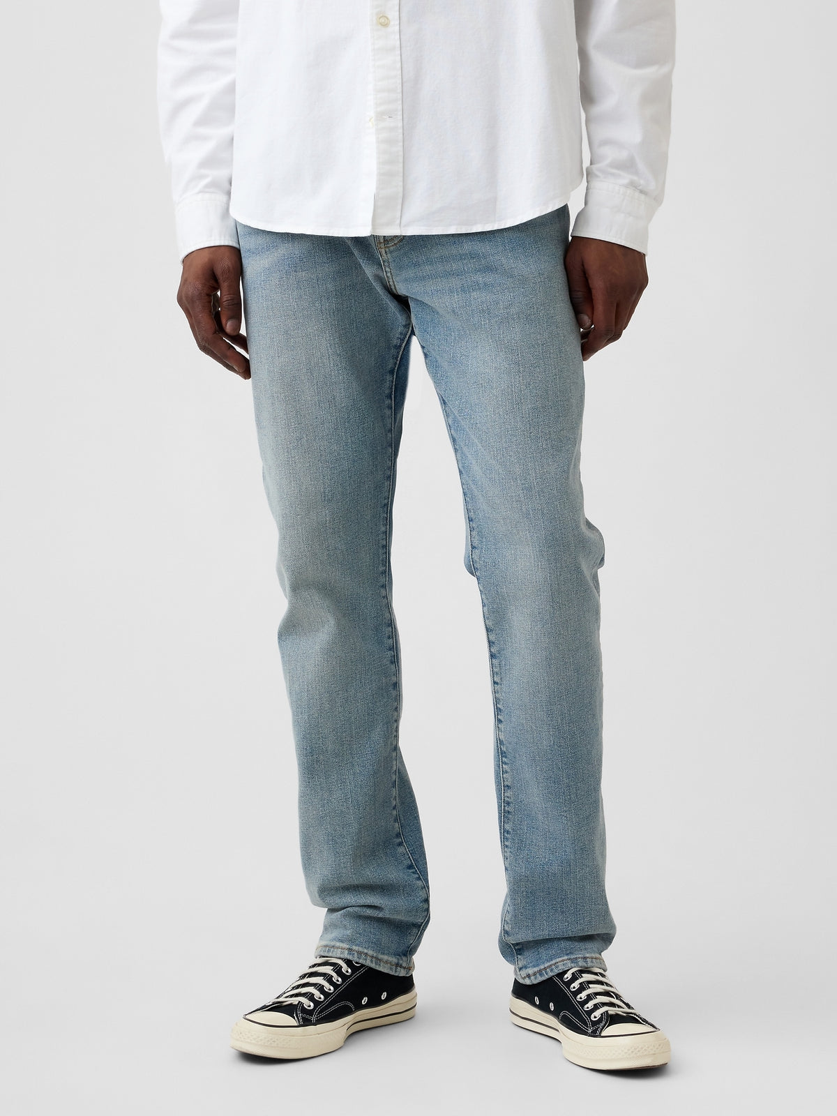Gap Slim Jeans in Medium wash, front view on a model