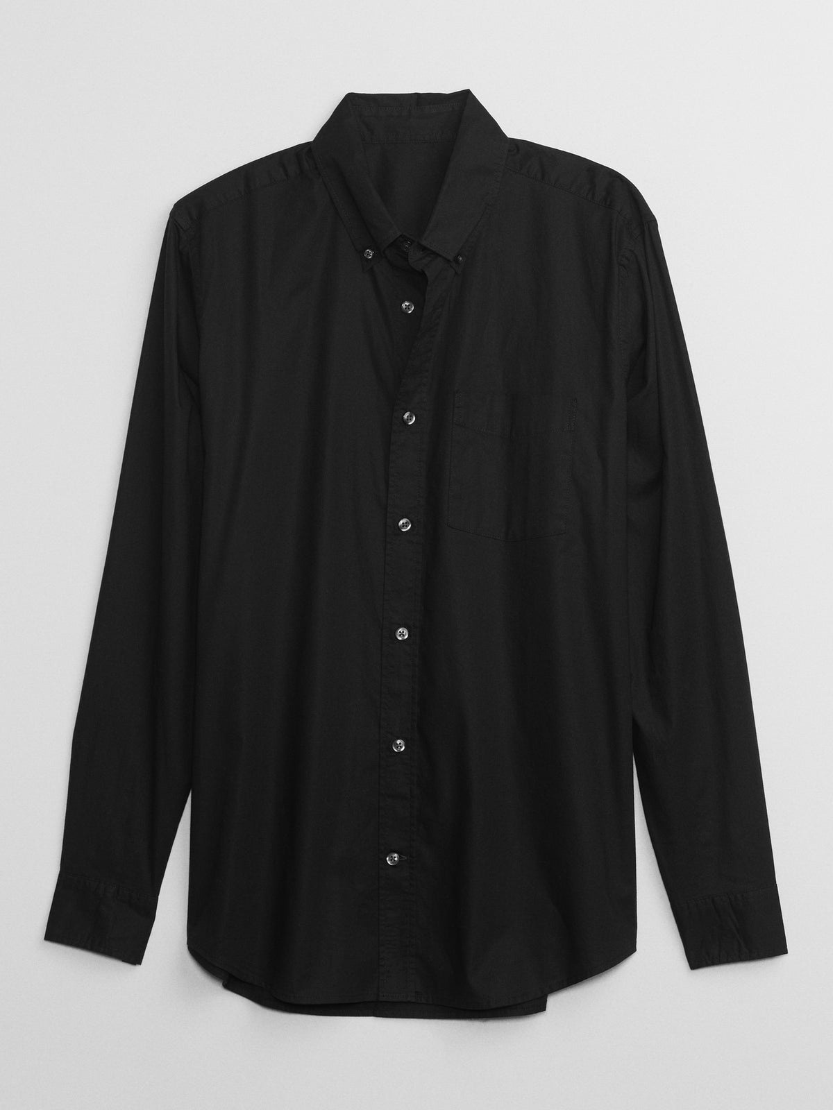 Stretch Poplin Shirt in Standard Fit - black