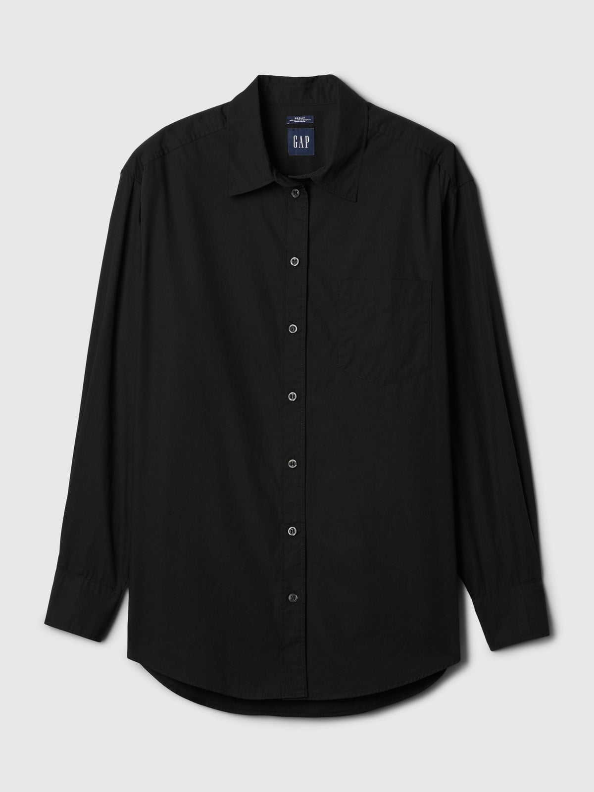 Gap Organic Cotton Poplin Big Shirt in Black, product-only front view