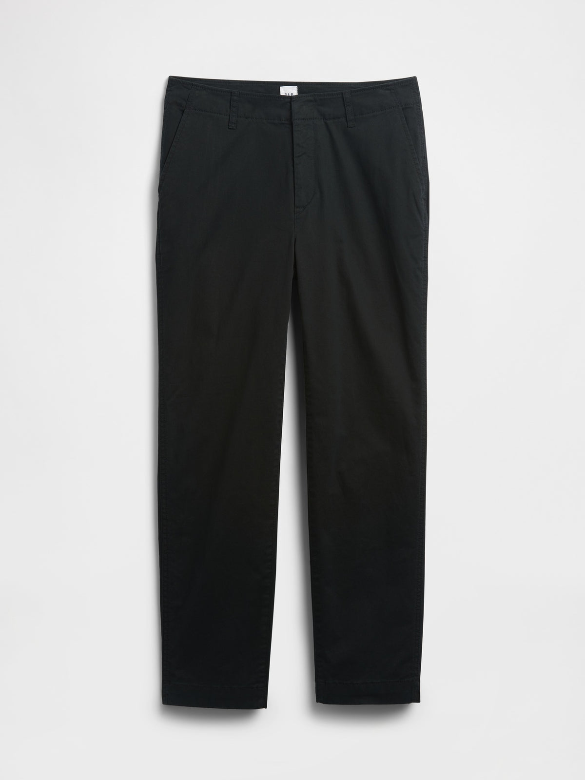 Gap Mid Rise Downtown Khakis in BLACK, product-only front view