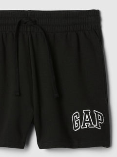 Gap Logo Shorts in true black, waistband and logo detail