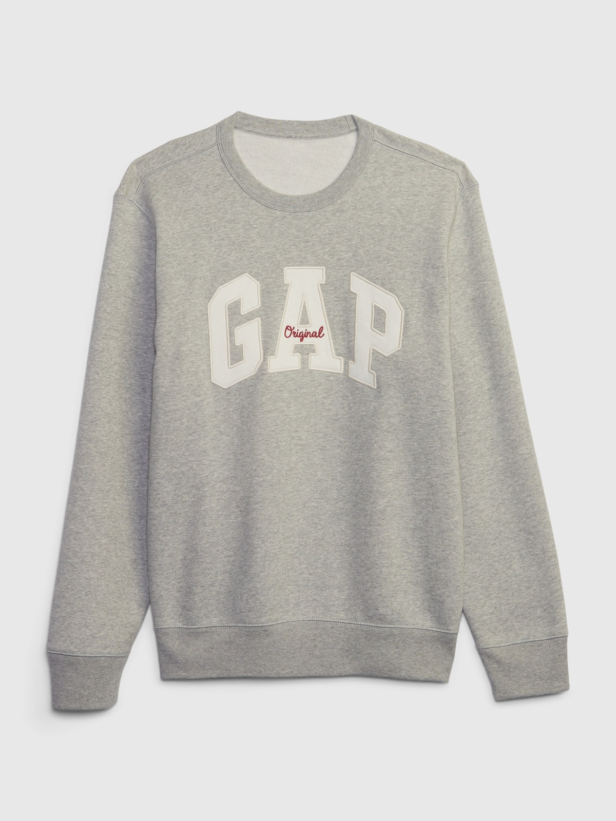 Gap Logo Fleece Crewneck Sweatshirt - LIGHT HEATHER GREY B08