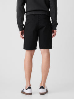 Gap 9" Essential Khaki Shorts in true black, back view on a model
