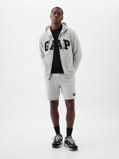 Gap Logo Shorts in light grey, full-length view on a model