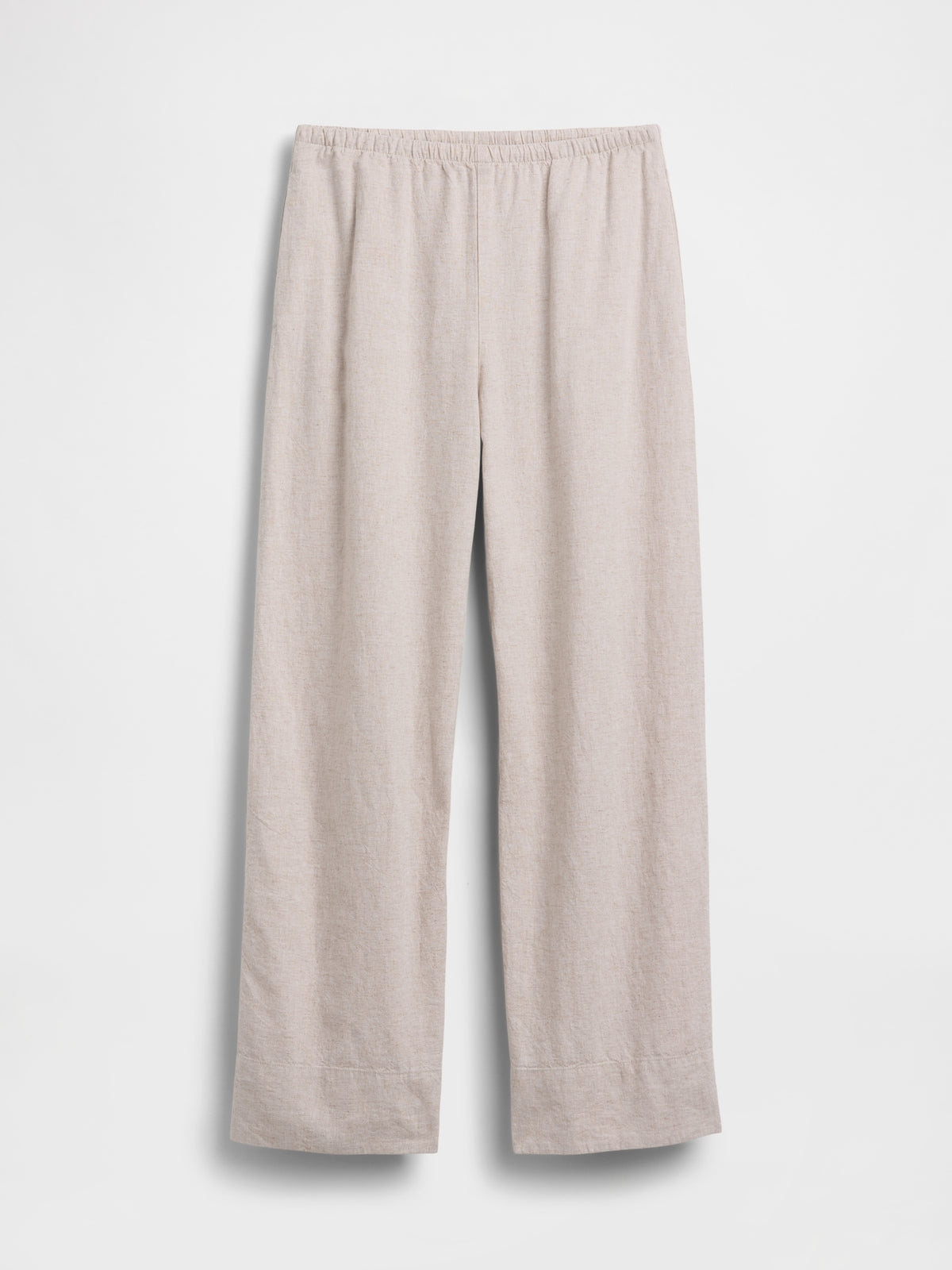 Linen-Blend Easy Wide-Leg Pants - Flax beige