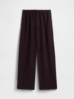 Linen-Blend Easy Wide-Leg Pants - Terra brown