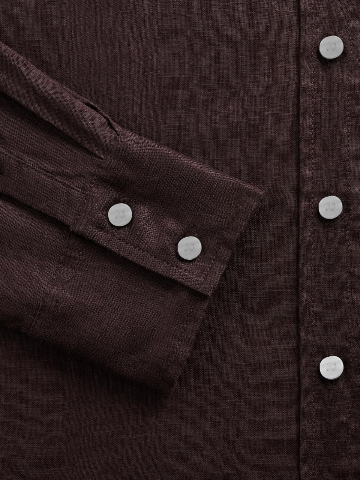 Gap 100% Linen Oversized Shirt in Terra brown, cuff and button detail