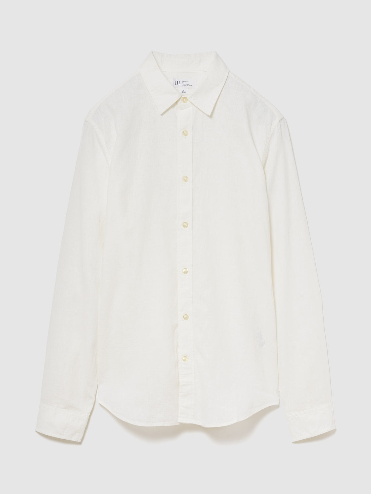 Gap Linen-Blend Shirt in Standard Fit in new off white, product-only front view