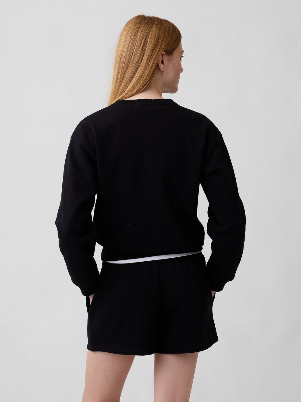 Gap Logo Sweatshirt in Black, back view on a model