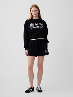 Gap Logo Sweatshirt in Black, full-length view on a model