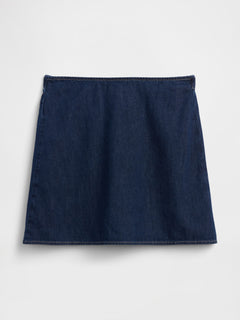 Gap Denim Mini Skirt in Dark wash, product-only front view