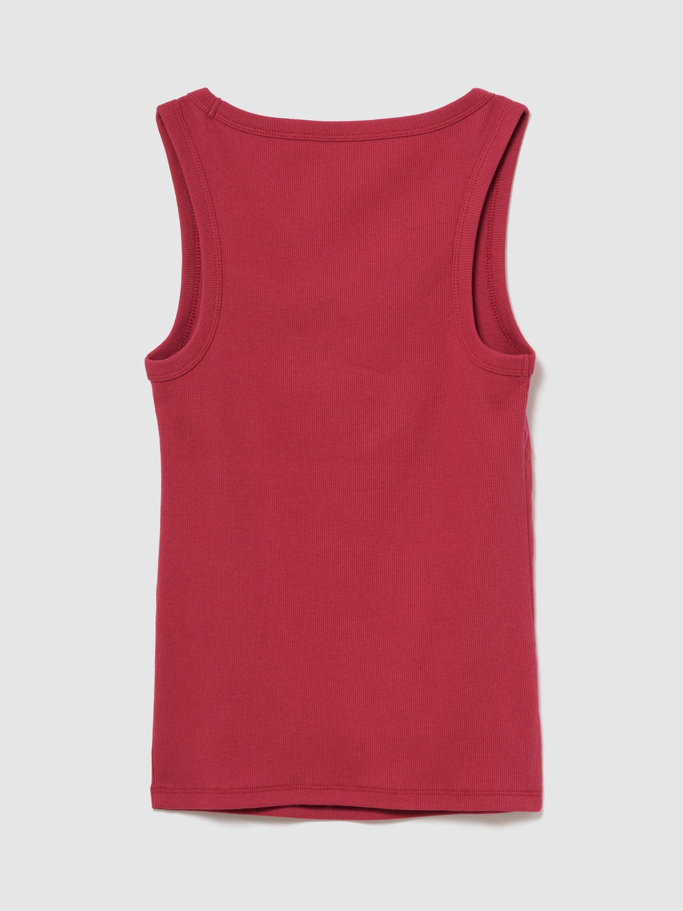 Rib Gap Logo Tank Top in chakra red, product-only back view