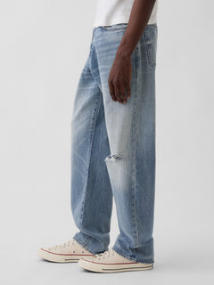 Relaxed Straight Jeans - MEDIUM WASH