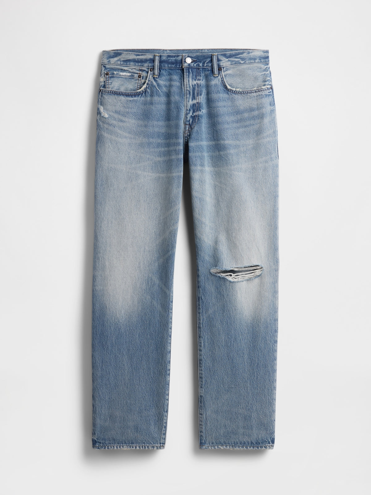 Relaxed Straight Jeans - MEDIUM WASH