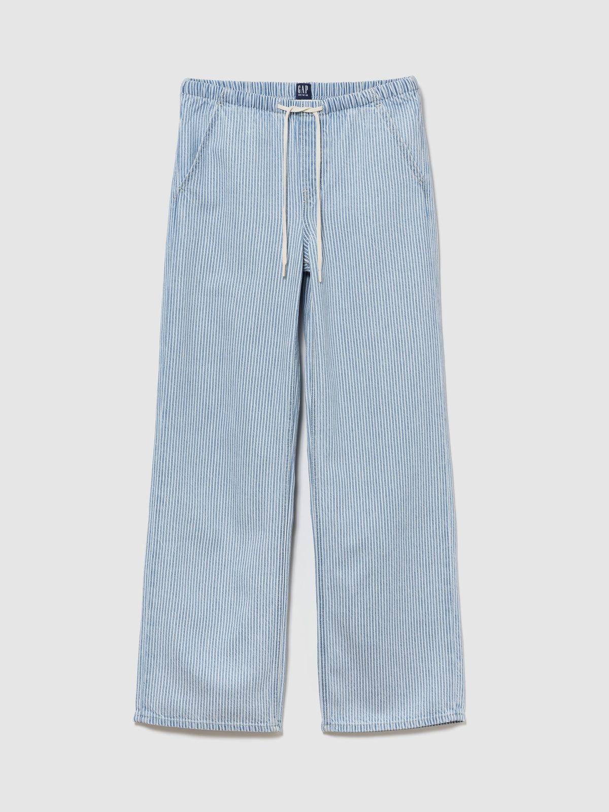 Gap Low Rise UltraSoft Easy '90s Loose Stripe Jeans in Railroad blue stripe, product-only back view
