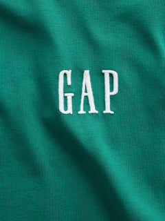 Gap Adult Heavyweight Relaxed Logo T-Shirt in green shade, embroidered logo detail